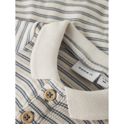 NAME IT BABY Jerimiah S/S Polo Bodystocking - Blue Mirage