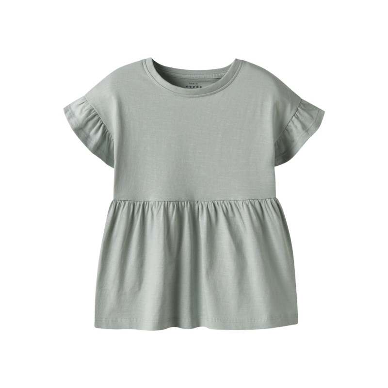 NAME IT MINI Vavina S/S Top - Aqua Gray