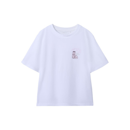 NAME IT KIDS Diana T-shirt - Bright White / Peach