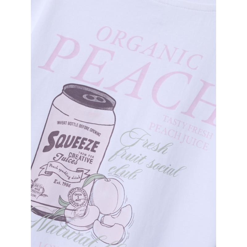 NAME IT KIDS Diana T-shirt - Bright White / Peach