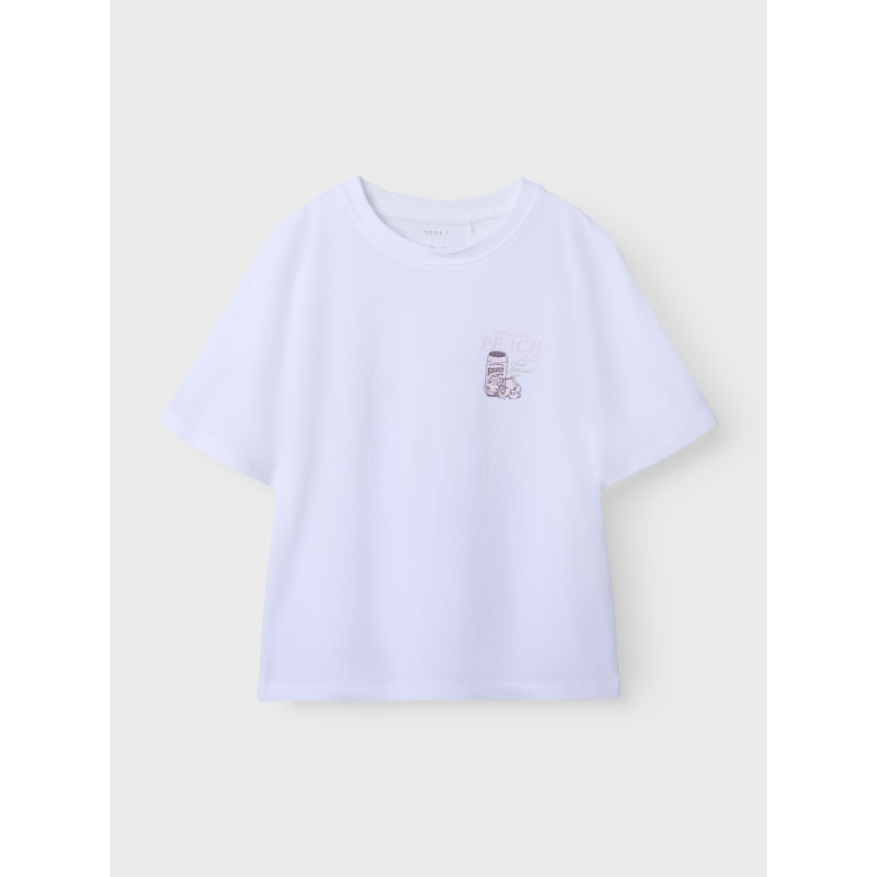 NAME IT KIDS Diana T-shirt - Bright White / Peach