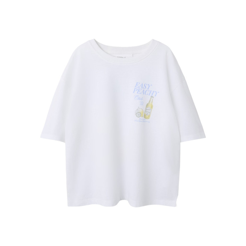 NAME IT KIDS Diana T-shirt - Bright White / Easy Peasy