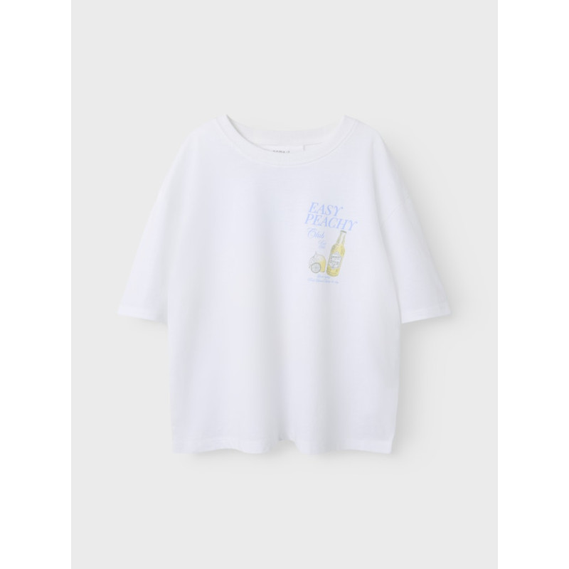 NAME IT KIDS Diana T-shirt - Bright White / Easy Peasy