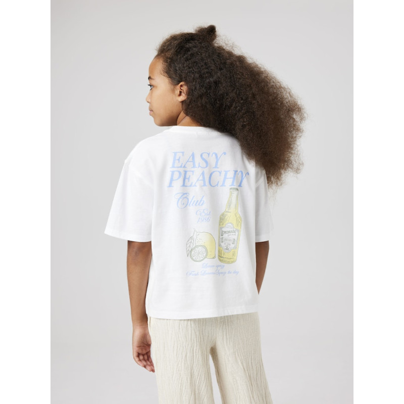 NAME IT KIDS Diana T-shirt - Bright White / Easy Peasy