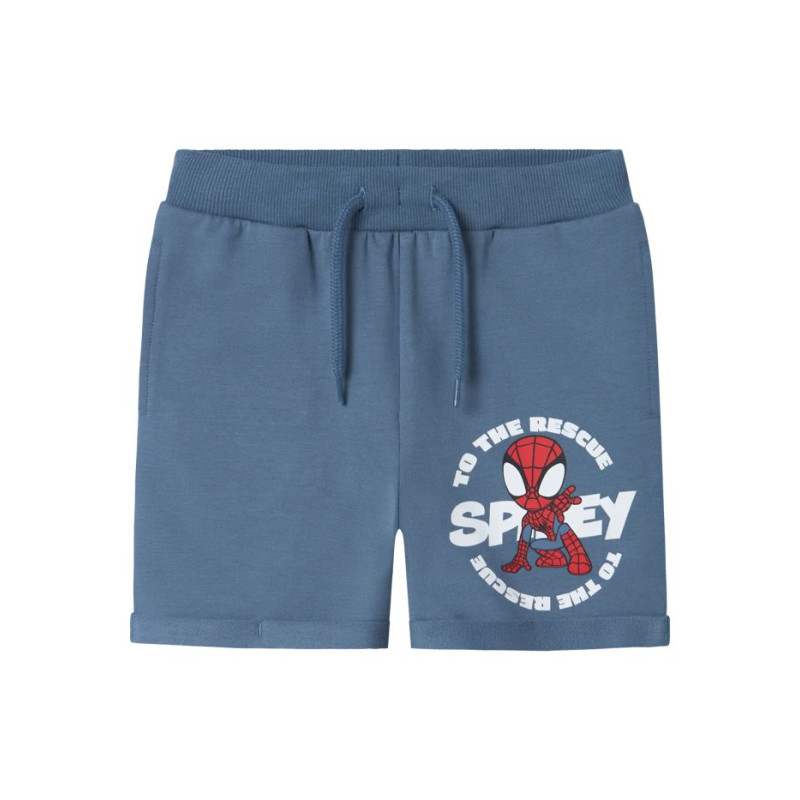 NAME IT MINI Mani Spider Sweat Shorts - Blue Mirage