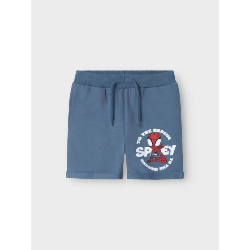 NAME IT MINI Mani Spider Sweat Shorts - Blue Mirage