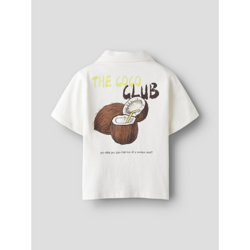 NAME IT MINI Hisher S/S Skjorte - Cloud Dancer