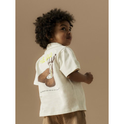 NAME IT MINI Hisher S/S Skjorte - Cloud Dancer