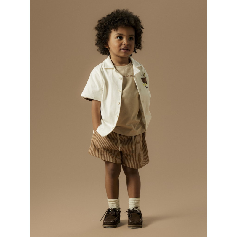 NAME IT MINI Hisher S/S Skjorte - Cloud Dancer