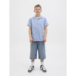 JACK & JONES JUNIOR Cody Poplin Skjorte - Cashmere Blue