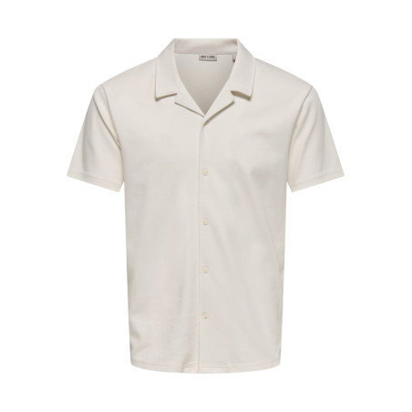 ONLY & SONS Caspian S/S Skjorte - Egret