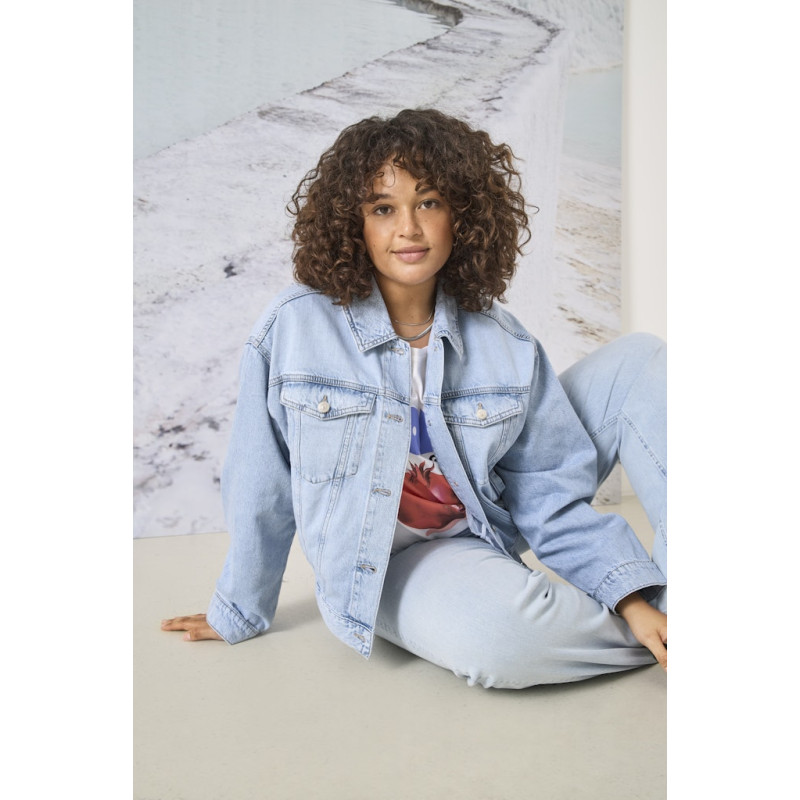 ONLY CARMAKOMA Robyn Denim Jakke - Light Blue Denim