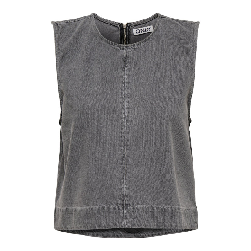 ONLY Dorsi S/L Denim Top - Medium Grey Denim