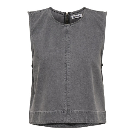 ONLY Dorsi S/L Denim Top - Medium Grey Denim