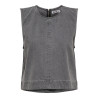 ONLY Dorsi S/L Denim Top - Medium Grey Denim