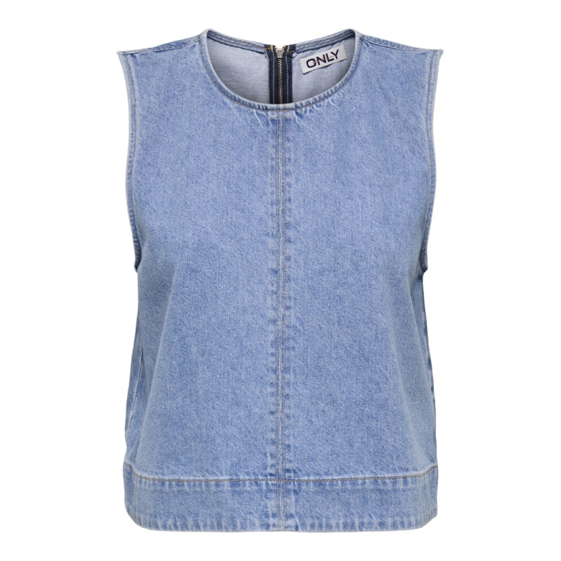 ONLY Dorsi S/L Denim Top - Light Blue Denim