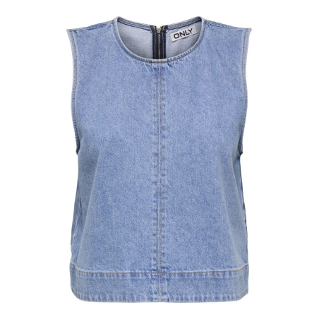 ONLY Dorsi S/L Denim Top - Light Blue Denim
