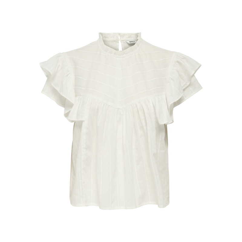 ONLY Heike S/L Flæse Top - Cloud Dancer