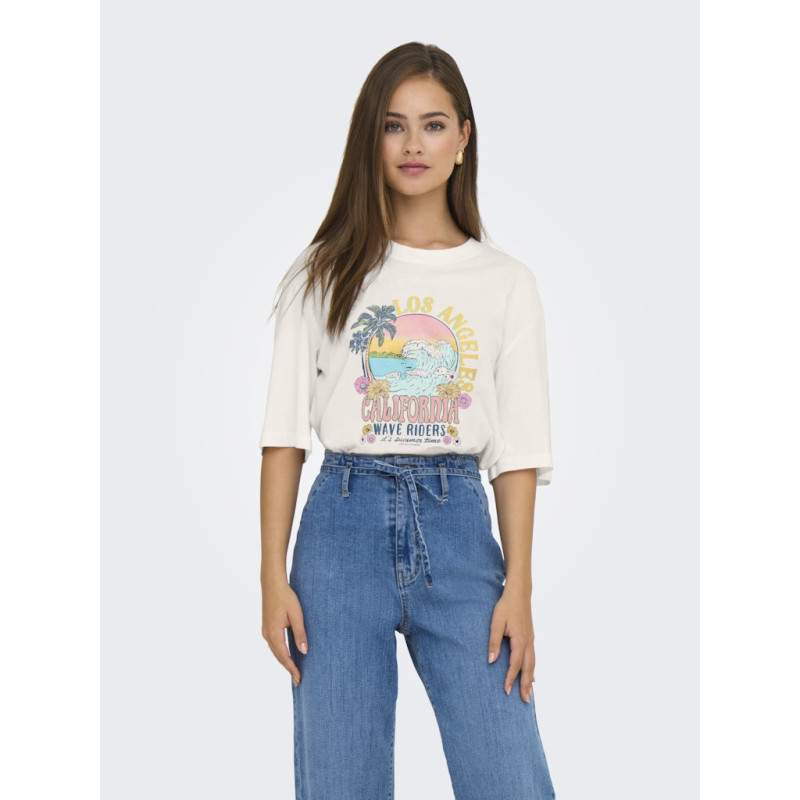 JDY Bena T-shirt - Cloud Dancer / Los Angeles