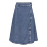 ONLY Thea Midi Slå-om Denim Nederdel - Medium Blue Denim
