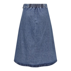 ONLY Thea Midi Slå-om Denim Nederdel - Medium Blue Denim