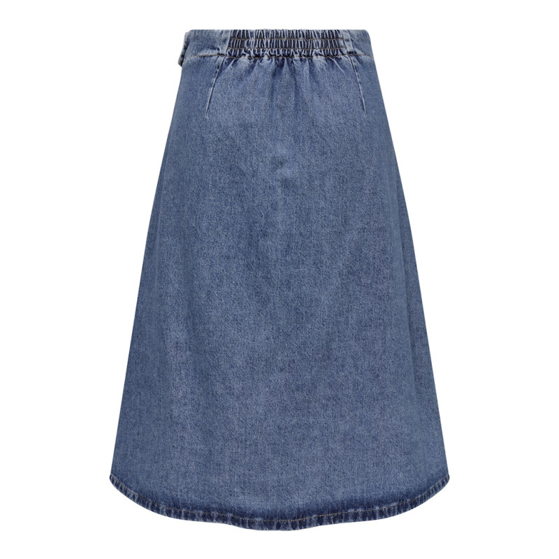 ONLY Thea Midi Slå-om Denim Nederdel - Medium Blue Denim