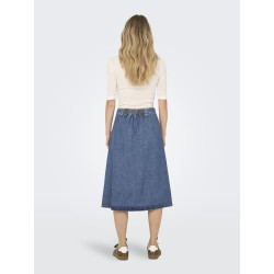 ONLY Thea Midi Slå-om Denim Nederdel - Medium Blue Denim