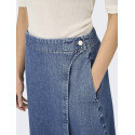 ONLY Thea Midi Slå-om Denim Nederdel - Medium Blue Denim