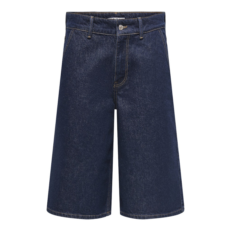 ONLY Clair Baggy Bermuda Denim Shorts - Dark Blue Denim