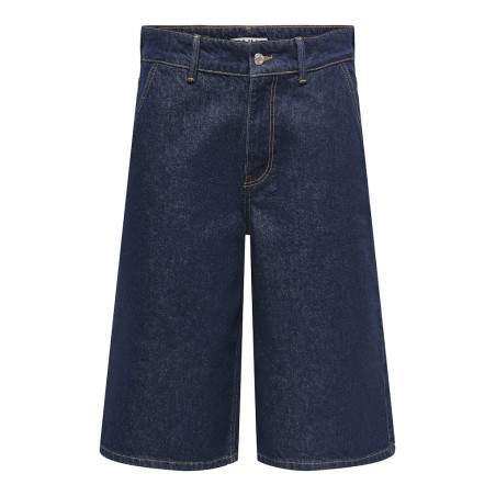 ONLY Clair Baggy Bermuda Denim Shorts - Dark Blue Denim