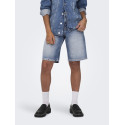 ONLY Mate Lange Denim Shorts - Medium Blue Denim