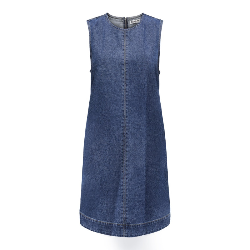 ONLY Dorsi S/L Denim Kjole - Medium Blue Denim