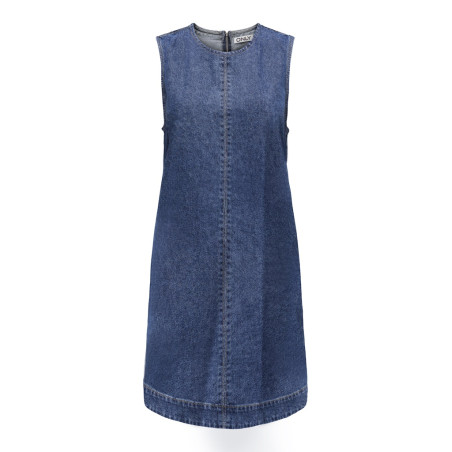 ONLY Dorsi S/L Denim Kjole - Medium Blue Denim