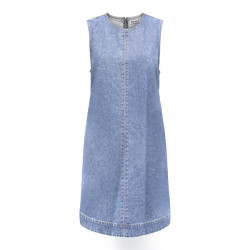 ONLY Dorsi S/L Denim Kjole - Light Blue Denim