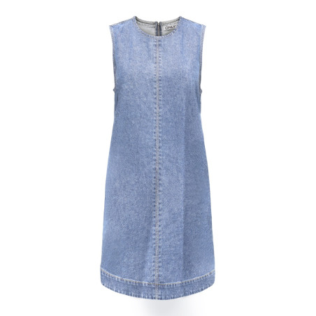 ONLY Dorsi S/L Denim Kjole - Light Blue Denim