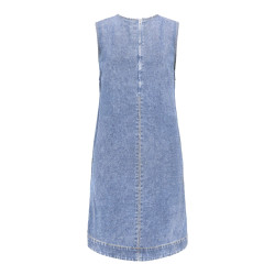 ONLY Dorsi S/L Denim Kjole - Light Blue Denim
