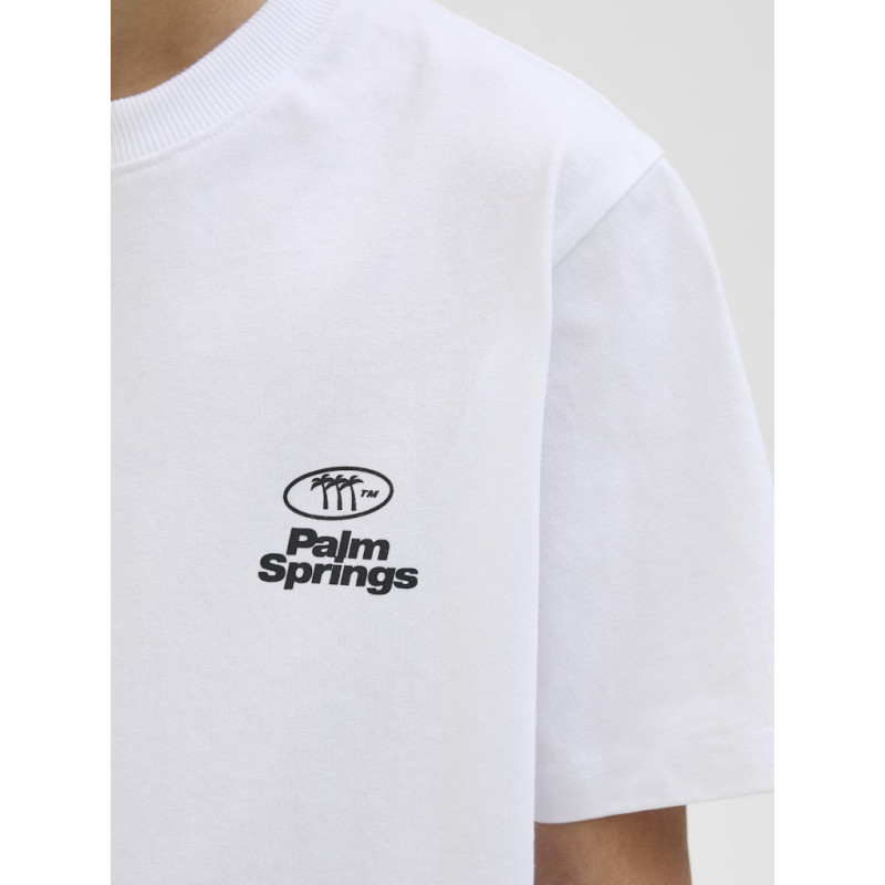 JACK & JONES JUNIOR Retreat Typographic T-shirt - Bright White