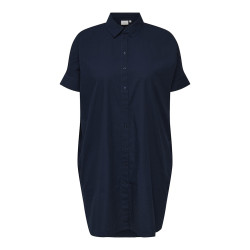 ONLY CARMAKOMA Spacey S/S Skjorte Kjole - Navy Blazer