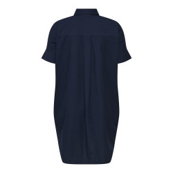 ONLY CARMAKOMA Spacey S/S Skjorte Kjole - Navy Blazer
