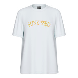 PIECES Taya T-shirt - Bright White / Sunkissed