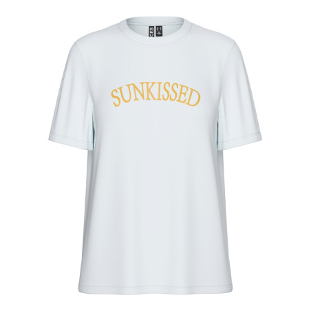 PIECES Taya T-shirt - Bright White / Sunkissed