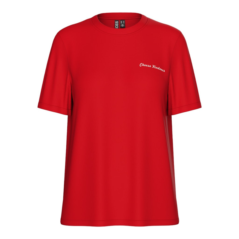 PIECES Taya T-shirt - Goji Berry / Choose Kindness