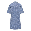 ONLY Belle S/S Flower Denim Kjole - Medium Blue Denim