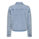 ONLY Cassie Broderet Denim Skjorte - Light Blue Denim