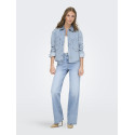ONLY Cassie Broderet Denim Skjorte - Light Blue Denim