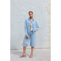 ONLY Cassie Broderet Denim Skjorte - Light Blue Denim