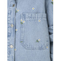 ONLY Cassie Broderet Denim Skjorte - Light Blue Denim