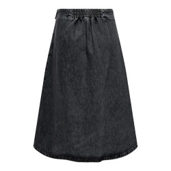 ONLY Thea Midi Slå-om Denim Nederdel - Washed Black