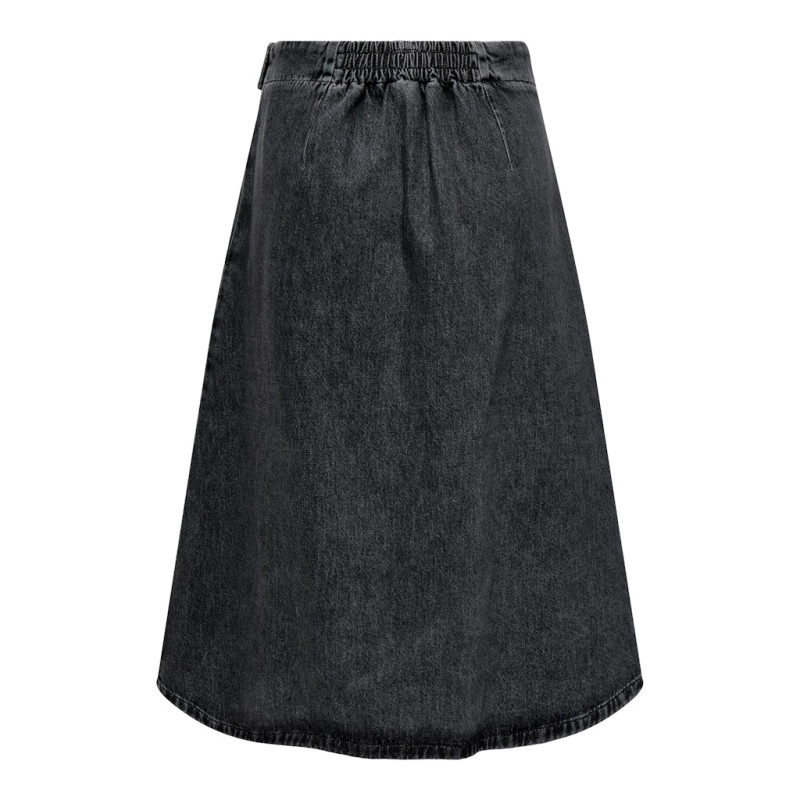 ONLY Thea Midi Slå-om Denim Nederdel - Washed Black