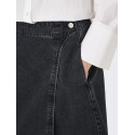 ONLY Thea Midi Slå-om Denim Nederdel - Washed Black